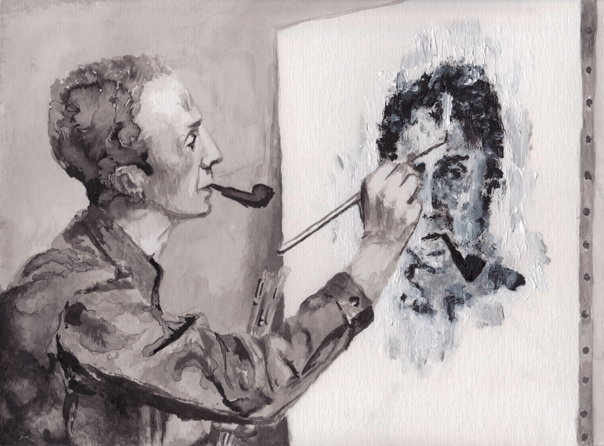 Portrait of Norman Rockwell Painting Norman Rockwell